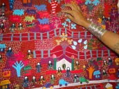 Katab, the Kachchhi name for both direct and reverse appliqué. The quilts constituted an important dowry item.