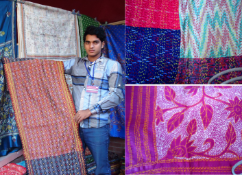 Nandu came all the way from West Bengal to display the rich heritage of Kantha work from his region. A single Kantha Sari can take up to 3-4 months to complete!